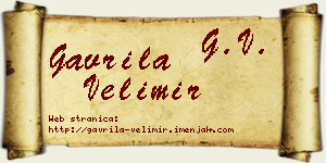 Gavrila Velimir vizit kartica